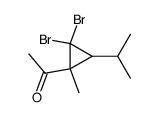 1-((1S,3R)-2,2-Dibromo-3-isopropyl-1-methyl-cyclopropyl)-ethanone结构式