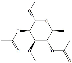 Methyl 6-deoxy-2-O,4-O-diacetyl-3-O-methyl-α-L-mannopyranoside结构式