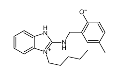 4-methyl-2-[[(3-pentyl-1H-benzimidazol-3-ium-2-yl)amino]methyl]phenolate结构式