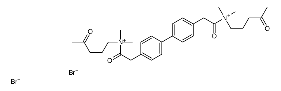 [2-[4-[4-[2-[dimethyl(4-oxopentyl)azaniumyl]-2-oxoethyl]phenyl]phenyl]acetyl]-dimethyl-(4-oxopentyl)azanium,dibromide Structure