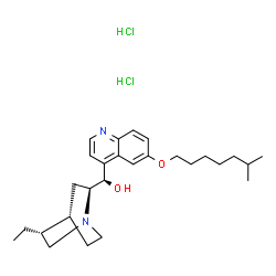 (8alpha,9R)-10,11-dihydro-6'-[(6-methylheptyl)oxy]cinchonan-9-ol dihydrochloride结构式