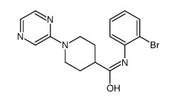 4-Piperidinecarboxamide,N-(2-bromophenyl)-1-pyrazinyl-(9CI) Structure