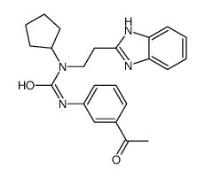 (9CI)-N-(3-乙酰基苯基)-N-[2-(1H-苯并咪唑-2-基)乙基]-N-环戊基-脲结构式