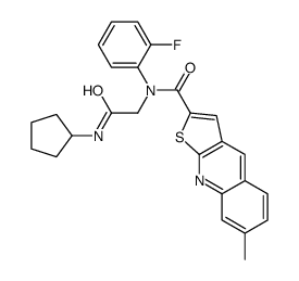 (9CI)-N-[2-(环戊基氨基)-2-氧代乙基]-N-(2-氟苯基)-7-甲基-噻吩并[2,3-b]喹啉-2-羧酰胺结构式
