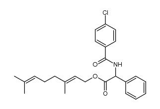 (4-chloro-benzoylamino)-phenyl-acetic acid (E)-3,7-dimethyl-octa-2,6-dienyl ester结构式