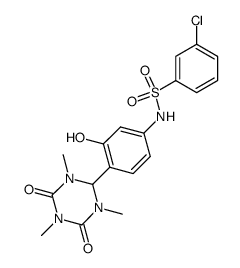 6-[4-(4-chloro-benzenesulfonylamino)-2-hydroxy-phenyl]-1,3,5-trimethyl-[1,3,5]triazinane-2,4-dione结构式