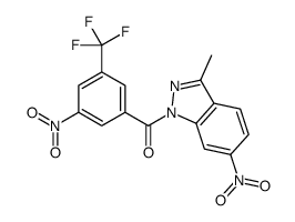 (3-methyl-6-nitroindazol-1-yl)-[3-nitro-5-(trifluoromethyl)phenyl]methanone结构式