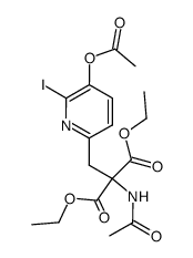 (5-acetoxy-6-iodo-pyridin-2-ylmethyl)-acetylamino-malonic acid diethyl ester Structure