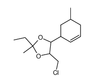 2-Methyl-2-aethyl-4-chlormethyl-5-<5-methyl-cyclohexen-(2)-yl>-1,3-dioxolan结构式