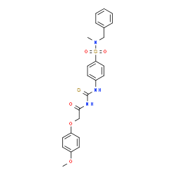 N-{[(4-{[benzyl(methyl)amino]sulfonyl}phenyl)amino]carbonothioyl}-2-(4-methoxyphenoxy)acetamide structure