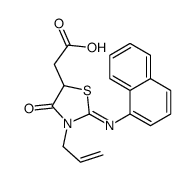 2-(2-naphthalen-1-ylimino-4-oxo-3-prop-2-enyl-1,3-thiazolidin-5-yl)acetic acid Structure