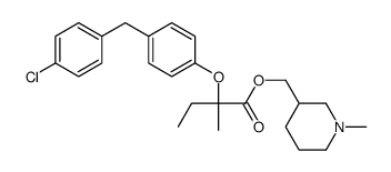(1-methylpiperidin-3-yl)methyl 2-[4-[(4-chlorophenyl)methyl]phenoxy]-2-methylbutanoate结构式