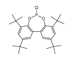 2,4,8,10-tetrakis(tert-butyl)-6-chloro-dibenzo[d,f][1,3,2]dioxaphosphepin结构式