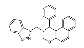 (1S)-2-[(1H-1,2,3-benzotriazol-1-yl)methyl]-1-phenyl-2,3-dihydro-1H-naphtho[1,2-e][1,3]oxazine结构式