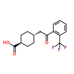 trans-4-{2-Oxo-2-[2-(trifluoromethyl)phenyl]ethyl}cyclohexanecarboxylic acid Structure