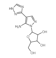 2-[5-amino-4-(2H-1,2,4-triazol-3-yl)pyrazol-1-yl]-5-(hydroxymethyl)oxolane-3,4-diol结构式