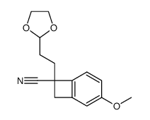1-(1-cyano-4-methoxybenzocyclobutenyl)propanal ethylene acetal Structure