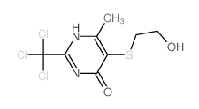 4(1H)-Pyrimidinone, 5-[(2-hydroxyethylthio]-6-methyl-2-(trichloromethyl)-结构式