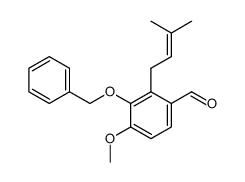 3-benzyloxy-4-methoxy-2-(3-methylbut-2-enyl)benzaldehyde结构式