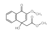 methyl 2-(1-hydroxy-3-methoxy-4-oxo-naphthalen-1-yl)acetate结构式