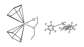 [Cp2ZrCl(diethyl ether)][HB(C6F5)3]结构式