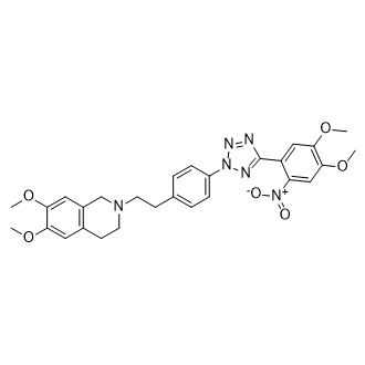 2-(4-(5-(4,5-Dimethoxy-2-nitrophenyl)-2H-tetrazol-2-yl)phenethyl)-6,7-dimethoxy-1,2,3,4-tetrahydroisoquinoline Structure