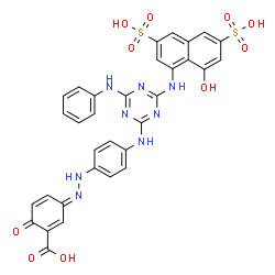 5-[[4-[[4-[(8-hydroxy-3,6-disulpho-1-naphthyl)amino]-6-(phenylamino)-1,3,5-triazin-2-yl]amino]phenyl]azo]salicylic acid结构式