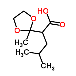4-Methyl-2-(2-methyl-1,3-dioxolan-2-yl)pentanoic acid结构式