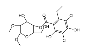 methyl 2-O-methyl-4-O-homodichloroorsellinate-beta-rhamnoside Structure