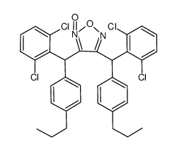 3,4-Bis-[(2,6-dichloro-phenyl)-(4-propyl-phenyl)-methyl]-furazan 2-oxide结构式