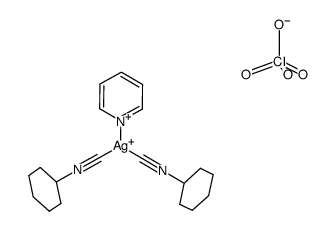 bis(cyclohexyl isocyanide)(pyridine)silver(I) perchlorate结构式