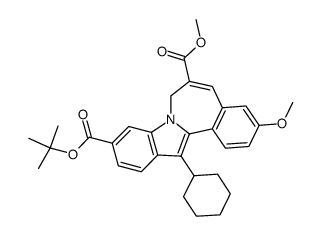 13-cyclohexyl-3-methoxy-7H-indolo[2,1-a][2]benzazepine-6,10-dicarboxylic acid 10-(1,1-dimethylethyl) ester 6-methyl ester Structure