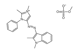 (1,2-dimethylindol-3-yl)-(1,2-dimethyl-3-phenylimidazol-1-ium-4-yl)diazene,methyl sulfate结构式