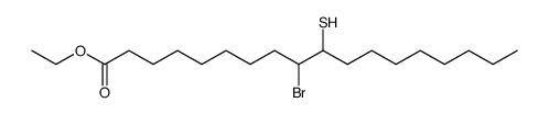 ethyl erythro-9-bromo-10-mercaptooctadecanoate结构式