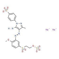 disodium 4-[5-amino-4-[[2-methoxy-5-[[2-(sulphonatooxy)ethyl]sulphonyl]phenyl]azo]-3-methyl-1H-pyrazol-1-yl]benzenesulphonate结构式