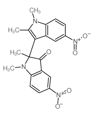 2-(1,2-dimethyl-5-nitro-indol-3-yl)-1,2-dimethyl-5-nitro-indol-3-one structure