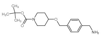 4-[4-(氨基甲基)苄氧基]哌啶-1-羧酸叔丁酯结构式