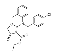 ethyl 2-[N-[(4-chlorophenyl)methyl]-2-methylanilino]-4-oxofuran-3-carboxylate结构式