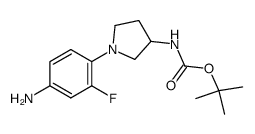 5-Amino-2-(3(S)-(t-butoxycarbonyl)aminopyrrolidin-1-yl)fluorobenzene结构式