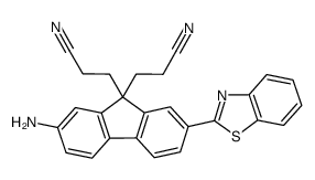 3-[2-benzothiazol-2-yl-9-(2-cyanoethyl)-7-amino-9H-fluoren-9-yl]-propionitrile Structure