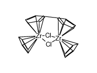 [(Zr(η(5)-C6H5)(μ-Cl))2(μ-(η(5)-C5H4-η(5)-C5H4))]结构式