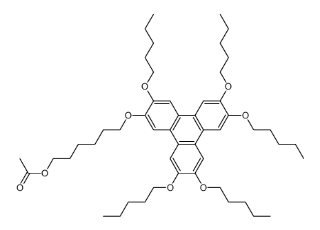 Acetic acid 6-(3,6,7,10,11-pentakis-pentyloxy-triphenylen-2-yloxy)-hexyl ester结构式