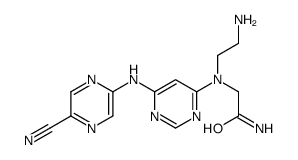 2-[2-aminoethyl-[6-[(5-cyanopyrazin-2-yl)amino]pyrimidin-4-yl]amino]acetamide Structure