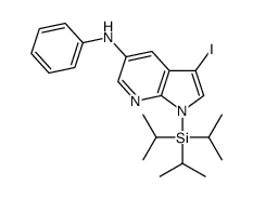 3-iodo-N-phenyl-1-triisopropylsilyl-pyrrolo[2,3-b]pyridin-5-amine Structure