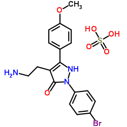 4-(2-AMINO-ETHYL)-2-(4-BROMO-PHENYL)-5-(4-METHOXY-PHENYL)-1,2-DIHYDRO-PYRAZOL-3-ONE, SULFURIC ACID picture