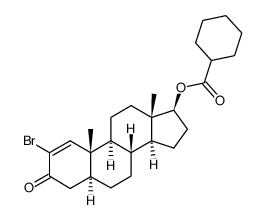 2-bromo-17β-cyclohexanecarbonyloxy-5α-androst-1-en-3-one结构式