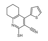 2-sulfanylidene-4-thiophen-2-yl-5,6,7,8-tetrahydro-1H-quinoline-3-carbonitrile结构式