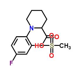 1-[4-FLUORO-2-(METHYLSULFONYL)PHENYL]PIPERIDINE-2-CARBOXYLIC ACID structure