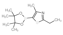 2-Ethyl-4-methyl-5-(4,4,5,5-tetramethyl-1,3,2-dioxaborolan-2-yl)thiazole结构式