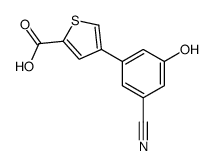 4-(3-cyano-5-hydroxyphenyl)thiophene-2-carboxylic acid结构式